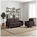 Set di Divani con Storage 2 pcs Marrone Scuro Poliestere - Foto miniatura 2