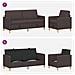 Set di Divani con Storage 2 pcs Marrone Scuro Poliestere - Foto miniatura 4