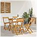 Sedie da giardino pieghevoli 4 pcs Naturale 40 x 53 x 80 cm - Foto miniatura 3