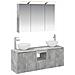 Set di Armadi da Bagno 4 pcs Grigio Cemento 100 x 14,5 x 70 cm - Foto miniatura 1