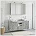 Set di Armadi da Bagno 4 pcs Grigio Cemento 100 x 14,5 x 70 cm - Foto miniatura 2