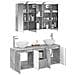Set di Armadi da Bagno 4 pcs Grigio Cemento 100 x 14,5 x 70 cm - Foto miniatura 3