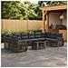 Set Divano da Giardino 11 pz Grigio e Grigio Scuro polyrattan - Foto miniatura 9