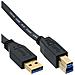 cavo usb 3.0 piatto type a maschio a type b maschio, pin dorati, nero, 1,5m - Foto miniatura 1