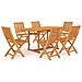 Set da Pranzo da Giardino 7 pz in Legno Massello di Teak - Foto miniatura 1