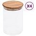 Barattoli di Vetro con Coperchio in Bambù 4 pz 800 ml - Foto miniatura 1