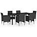 Set Da Pranzo Per Giardino 7 Pz Con Cuscini Nero - Foto miniatura 2