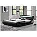 Seattle Struttura Letto In Similpelle Nera Con Led 160x200 Cm - Foto miniatura 1