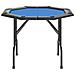 Tavolo Da Poker Pieghevole 8 Giocatori Blu 108x108x75 Cm - Foto miniatura 3