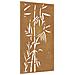 Decorazione Muro Da Giardino 105x55 Cm Bambù In Acciaio Corten - Foto miniatura 2