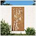 Decorazione Muro Da Giardino 105x55 Cm Bambù In Acciaio Corten - Foto miniatura 1