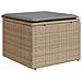 Sgabello Giardino Con Cuscino Beige 55x55x37 Cm In Polyrattan - Foto miniatura 1