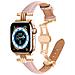 Cinturino Per Apple Watch 38/40/41mm In Pelle Con Chiusura Pieghevole, Rosa - Foto miniatura 1