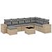 Set Divano Da Giardino 9 Pz Con Cuscini Beige In Polyrattan - Foto miniatura 1