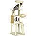 Albero Per Gatti Con Casetta, Tiragraffi Per Gatti, Posatoio E Paletto, 48.5x48.5x141.5 Cm, Beige - Foto miniatura 1