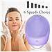 Spazzola Per La Pulizia Del Viso, Scrubber Elettrico Per Il Viso Impermeabile In Silicone Morbido 3 In 1, Spazzola Per Il Viso Vibrante Sonica Impermeabile Ipx7 Ricaricabile Tramite Usb Per Pulizia Profonda, Esfoliante Delicato E Massaggio - Viola - Foto miniatura 3
