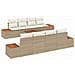 Set di divano da giardino con cuscini beige polyrattan acacia da 9 pezzi - Foto miniatura 1