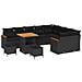 Set Divani Giardino vitaXL 12 Pezzi con Cuscini Nero Polyrattan Acacia, Set Pranzo Giardino vitaXL 3 Pezzi con Cuscini Nero Polyrattan Acacia - Foto miniatura 1