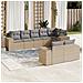 Set Divano da Giardino 8 pz con Cuscini Beige in Polyrattan - Foto miniatura 2