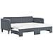 Divano Letto Estraibile Materassi Grigio Scuro 90x200cm Velluto - Foto miniatura 1
