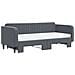 Divano Letto Estraibile Materassi Grigio Scuro 90x200cm Velluto - Foto miniatura 3