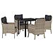 Set da Pranzo per Giardino 5 pcs Grigio chiaro Poly Rattan - Foto miniatura 1
