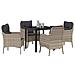 Set da Pranzo per Giardino 5 pcs Grigio chiaro Poly Rattan - Foto miniatura 3