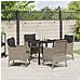 Set da Pranzo per Giardino 5 pcs Grigio chiaro Poly Rattan - Foto miniatura 4