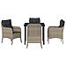 Set da Pranzo per Giardino 5 pcs Grigio chiaro Poly Rattan - Foto miniatura 7