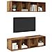 Set mobile TV 2 pcs Legno vecchio 37 x 37 x 142.5 cm - Foto miniatura 3