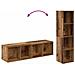 Set mobile TV 2 pcs Legno vecchio 37 x 37 x 142.5 cm - Foto miniatura 8
