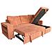 Glasgow Divano Angolare Trasformabile A 4 Posti Con Cassapanca In Velluto A Coste In Terracotta - Foto miniatura 4