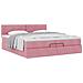 Struttura Letto Pouf con Materasso Rosa 200x200 cm Velluto - Foto miniatura 5