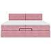 Struttura Letto Pouf con Materasso Rosa 200x200 cm Velluto - Foto miniatura 7