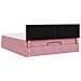 Struttura Letto Pouf con Materasso Rosa 200x200 cm Velluto - Foto miniatura 9