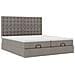 Struttura Letto Pouf con Materassi Tortora 160x200cm in Tessuto - Foto miniatura 6