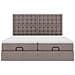 Struttura Letto Pouf con Materassi Tortora 160x200cm in Tessuto - Foto miniatura 7
