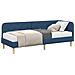 Cornice del letto ad angolo Blu 80 x 200 cm Tessuto - Foto miniatura 3
