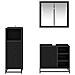 Set di mobili per il bagno 3 pcs Rovere Nero Legno multistrato - Foto miniatura 3