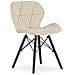 Sedia in velluto VALORA WAKO - Design moderno beige con gambe nere x 3 - Foto miniatura 2