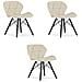 Sedia in velluto VALORA WAKO - Design moderno beige con gambe nere x 3 - Foto miniatura 1