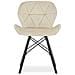 Sedia in velluto VALORA WAKO - Design moderno beige con gambe nere x 3 - Foto miniatura 3