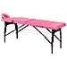 lettino da massaggio pieghevole in legno 2 segmenti rosa e nero - Foto miniatura 1