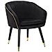 Poltrona Paris Nera E Gold In Tessuto Con Gambe Dorate - 62 X 58 X H 78 Cm - Foto miniatura 1