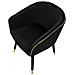 Poltrona Paris Nera E Gold In Tessuto Con Gambe Dorate - 62 X 58 X H 78 Cm - Foto miniatura 5