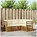 Set divani 4 pcs Naturale e Crema Legno di Acacia Massello - Foto miniatura 2