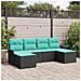 Set Divano da Giardino con cuscino 6 pcs Nero polyrattan - Foto miniatura 2