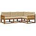 Set di divani da esterno con cuscino 4 pcs Naturale e Beige - Foto miniatura 1
