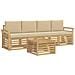 Set di divani da esterno 5 pcs Bianco e Beige Poliestere - Foto miniatura 1