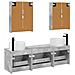 Set di Armadi da Bagno 5 pcs Grigio Cemento 53 x 15,5 x 70 cm - Foto miniatura 8